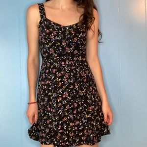 GAP Black sleeveless Floral/Stars Print Skater Dress Size 0